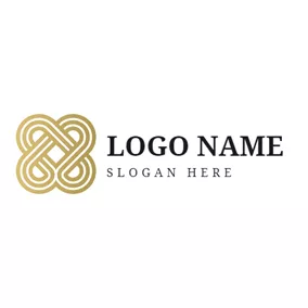 Go Logo Golden Chinese Knot logo design