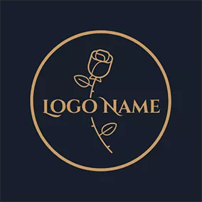 Love Logo Golden Circle and Rose logo design