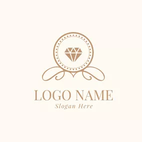 Verlobung Logo Golden Diamond Mirror logo design