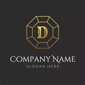 アルファベットロゴ Golden Letter D logo design