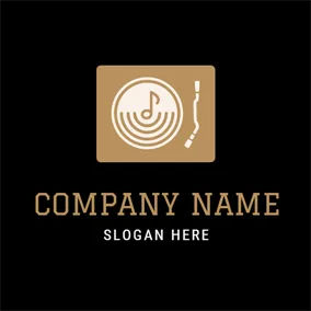 Compact Logo Golden Note and White CD logo design