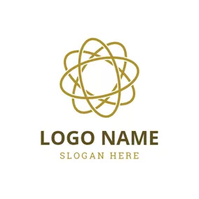 金色　ロゴ Golden Oval Shaped Rings logo design