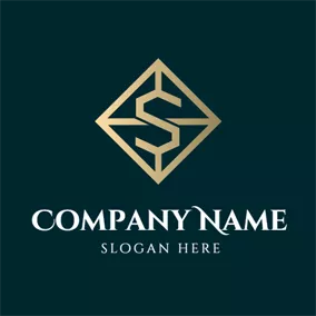 Logo Finances & Assurances Golden Rhombus and Letter S logo design