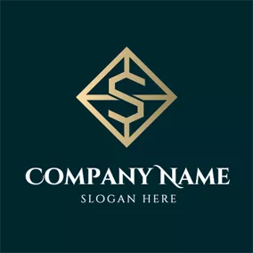 Fortune Logo Golden Rhombus and Letter S logo design