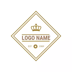 Logótipo De Decoração Golden Square and Crown logo design