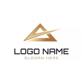 Glossy Logo Golden Triangle and Delta Sign logo design