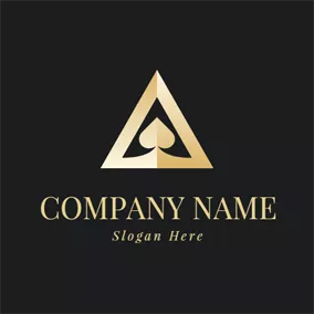 Logotipo De As Golden Triangle and Encircled Ace logo design