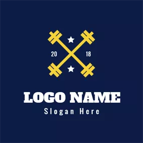 舉重 Logo Golden Weightlifting Club logo design