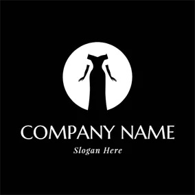 Negative Space Logo Graceful Black Formal Dress logo design