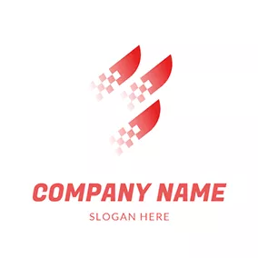 空氣動力 Logo Gradient and Simple Wing Aerodynamics logo design