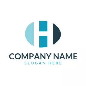 Hロゴ Gradient Blue Letter H logo design