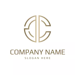 Golden Logo Gradient Circle and Letter D C logo design