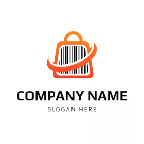 Bag Logo Gradient Color Handbag Barcode logo design