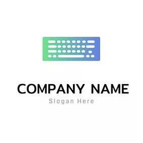 鍵盤logo Gradient Color Keyboard Logo logo design