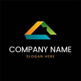 資產 Logo Gradient Color Roof logo design