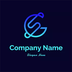 G S Logo Gradient Curve Letter S G logo design