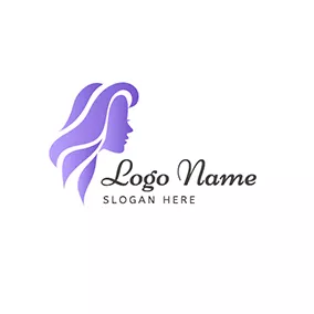 Logotipo De Pelo Gradient Hairdressing Hair Female logo design