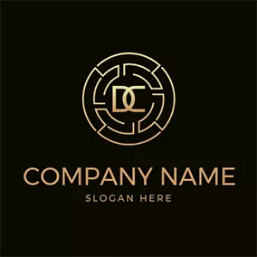 Golden Logo Gradient Interlace Letter D C logo design