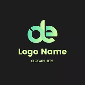 Green Logo Gradient Overlay Letter D E logo design