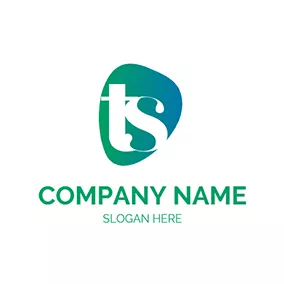 Sロゴ Gradient Overlay Letter T S logo design