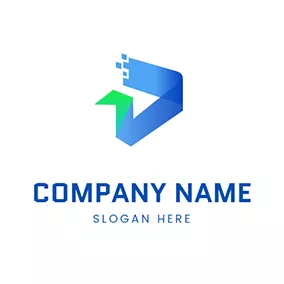 Ad Logo Gradient Paper Crane Advertising logo design