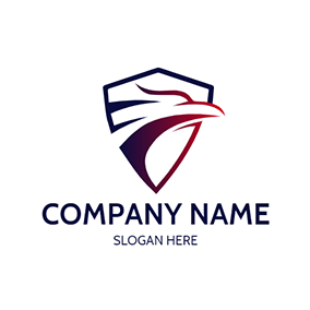 Shape Logo Gradient Shield Eagle logo design