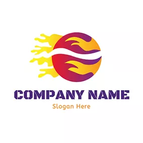 Gradient Logo Gradient Tennis Fireball Design logo design