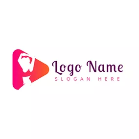 Pink Logo Gradient Triangle and Zumba logo design