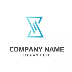 Logotipo De Triángulo Gradient Triangle Simple Hourglass logo design