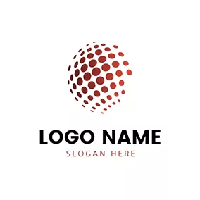 ドットロゴ Gradient Unique Red Dots logo design