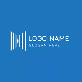 フェイスブックのロゴ Gradient White Line Company logo design