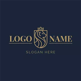 Logótipo Leão Gray and Brown Abstract Lion logo design