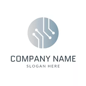 Logotipo De Negocio Gray and White Circle logo design