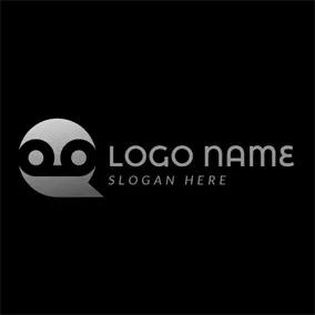 Logótipo De Mensagem Gray and White Combination Circle logo design
