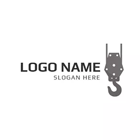 Emblem Logo Gray and White Crane logo design