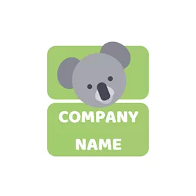 コアラ　ロゴ Gray and White Koala Head logo design