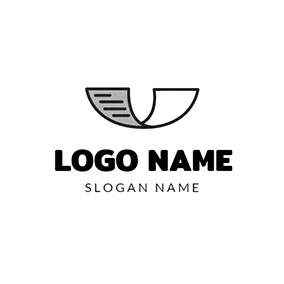 簿記 Logo Gray and White Letter Paper logo design