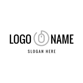 Logótipo Circular Gray Circle and Mouse logo design