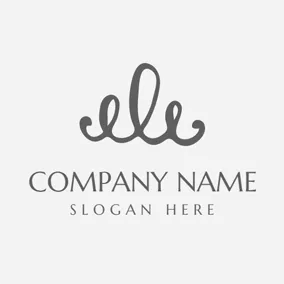 Curve Logo Gray Crown and Fashion Brand logo design