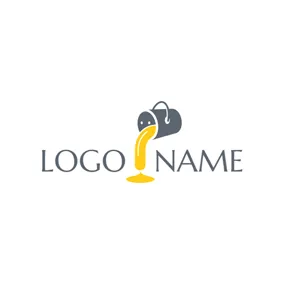 Logotipo De Diseño De Interiores Gray Pail and Yellow Dope logo design