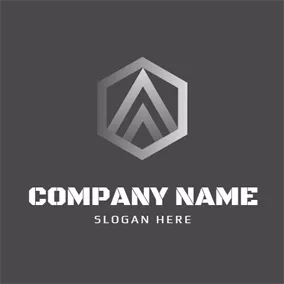 ポリゴンロゴ Gray Polygon and Steel logo design