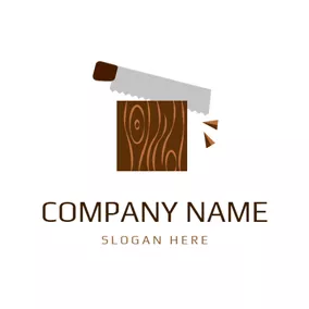 Gray Logo Gray Saw and Brown Trunk logo design