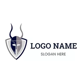 Logótipo De Canto Gray Shield and Goat Mask logo design
