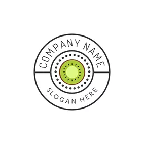 Logótipo Fruta Green and Black Kiwi Piece logo design