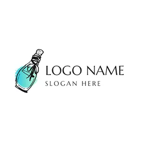 彩妝師Logo Green and Black Perfume Bottle logo design