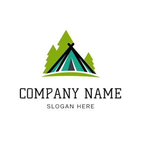 Forestry Logo Green and Black Tent logo design