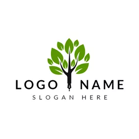 Logótipo De Ambiente Green and Black Wisdom Tree logo design