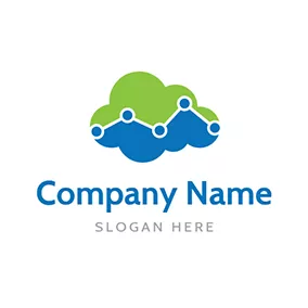 データロゴ Green and Blue Cloud logo design