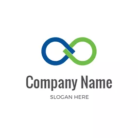 Corporate Logo Green and Blue Infinity logo design