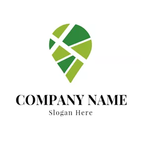 Corporate Logo Green and Blue Map Pin logo design